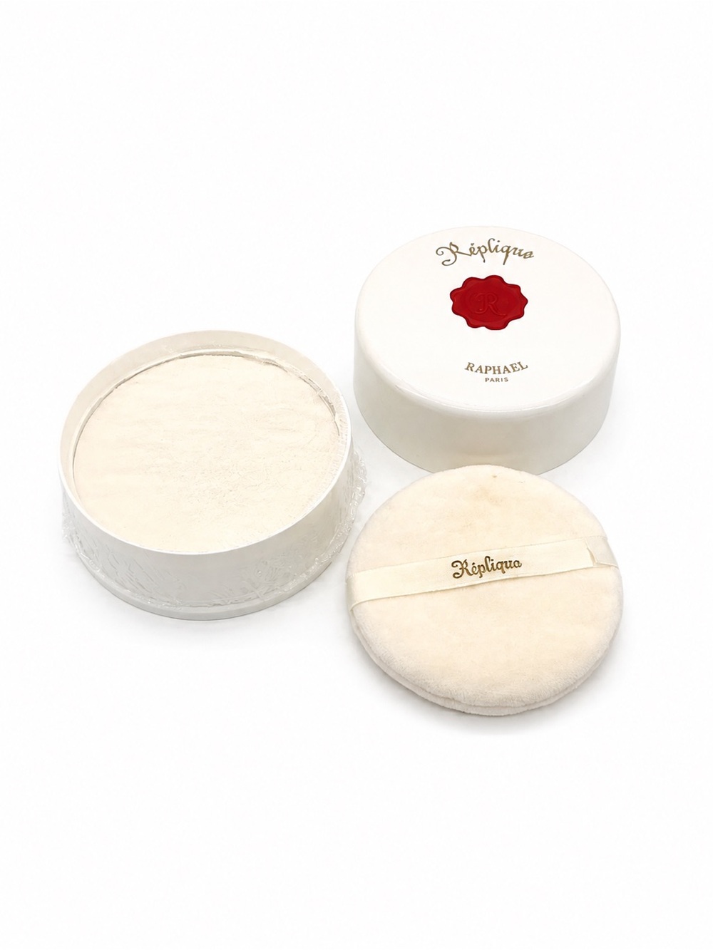 VINTAGE RAPHAEL PARIS RÉPLIQUE DUSTING POWDER WITH PUFF - Picture 3 of 5